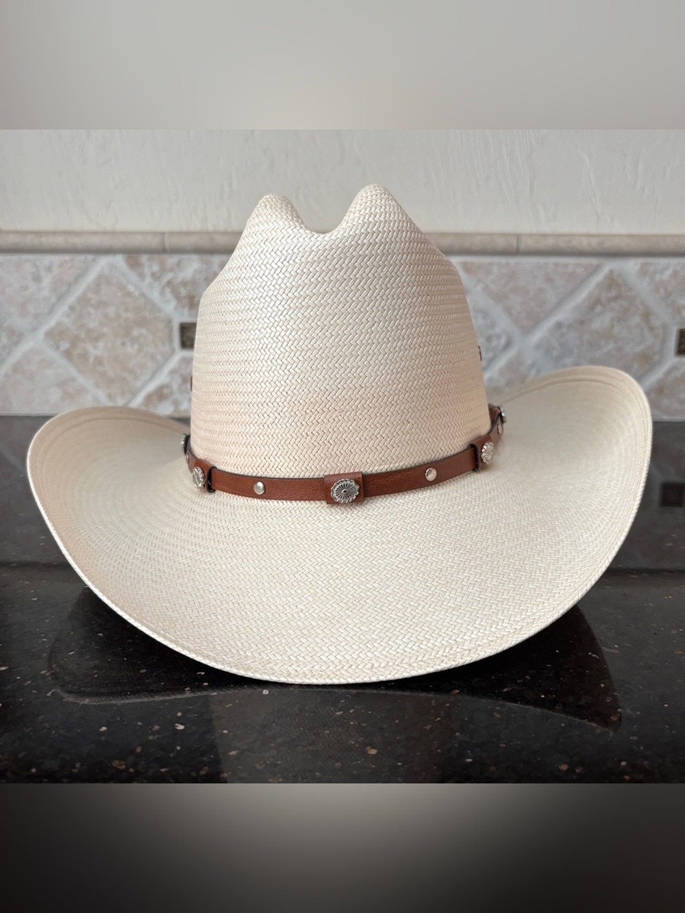 Rare Vintage Stetson Alamo or Grant 5X Shantung Straw Hat - excellent condition! - Picture 2 of 16